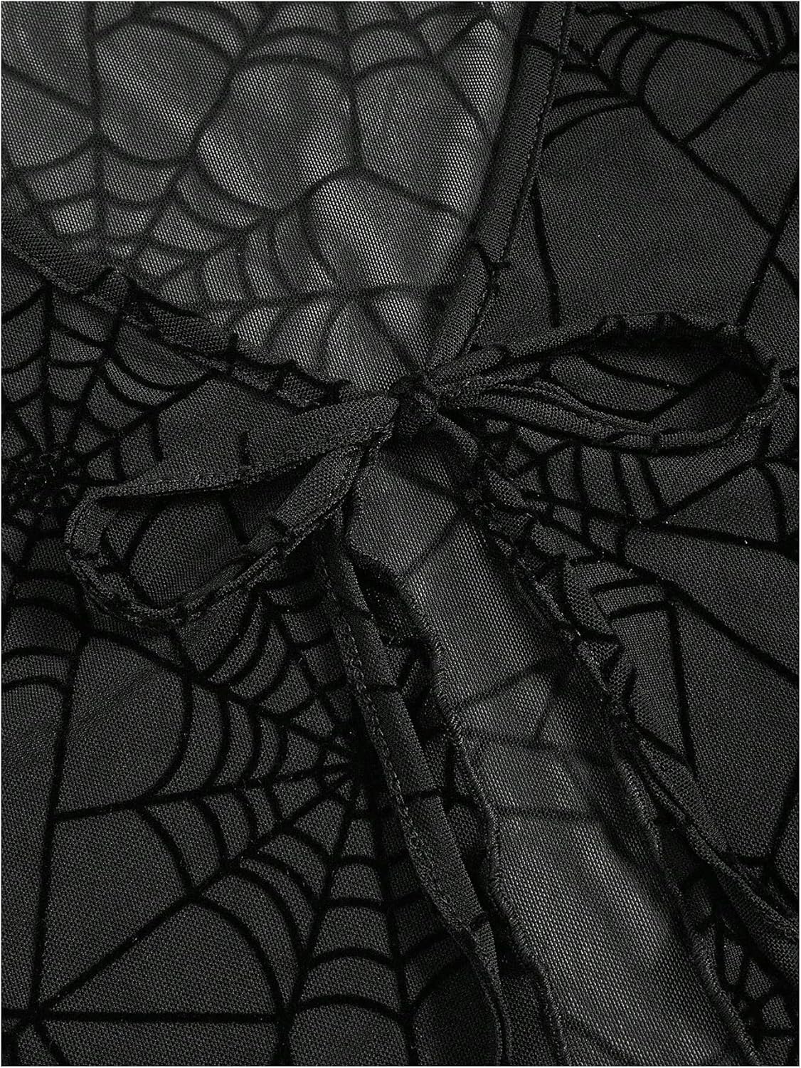 SweatyRocks Women's Lace Gothic Tops Tie Front Bell Sleeve See Through Tee Shirt Y2K V Neck Mesh Sheer Crop Party Top - Image 4