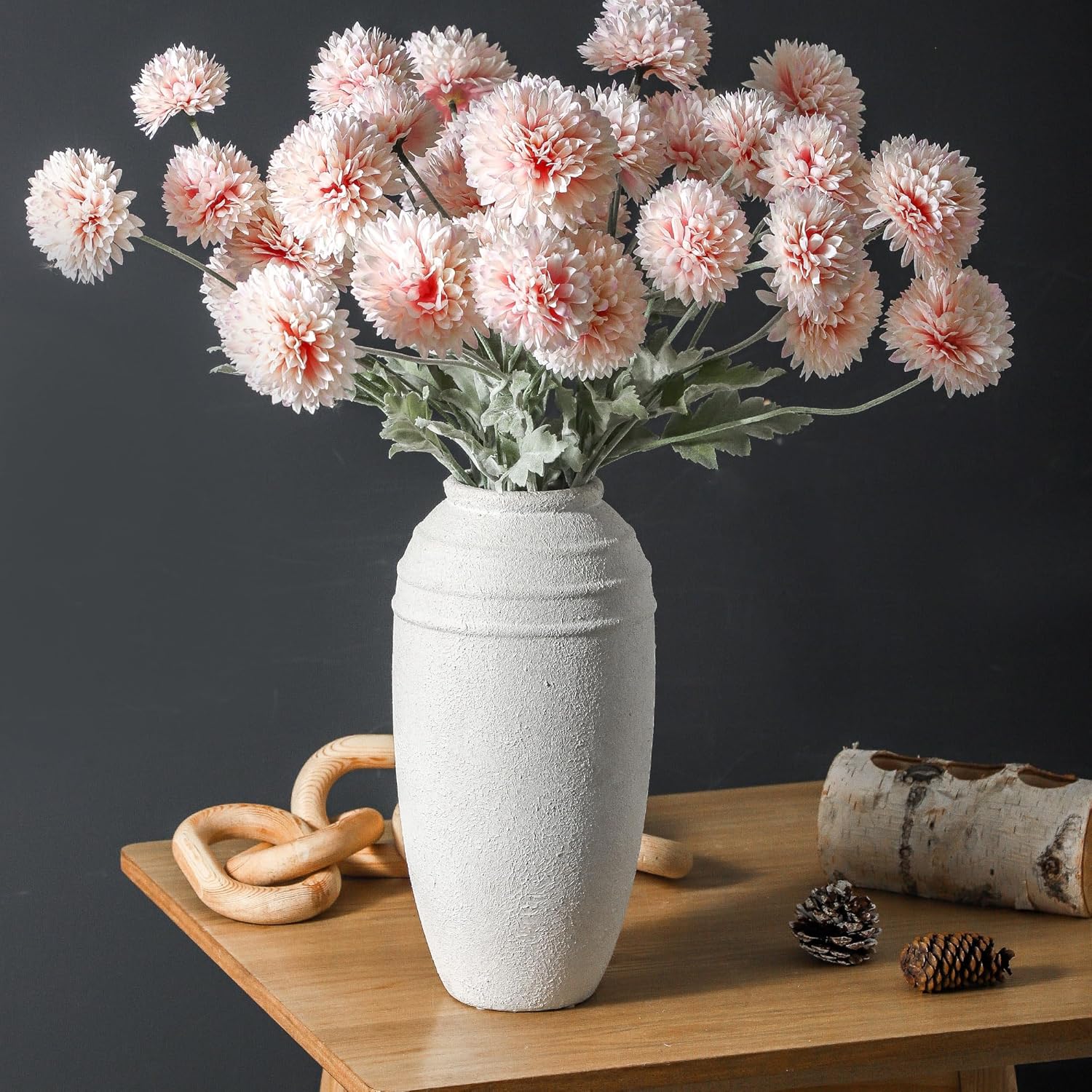 Rustic Farmhouse Flower Vase - 12.87 inch Tall Ceramic Vintage Vase for Home Decor, Living Room Shelf Decor, Enterway Table Decoration - Image 4