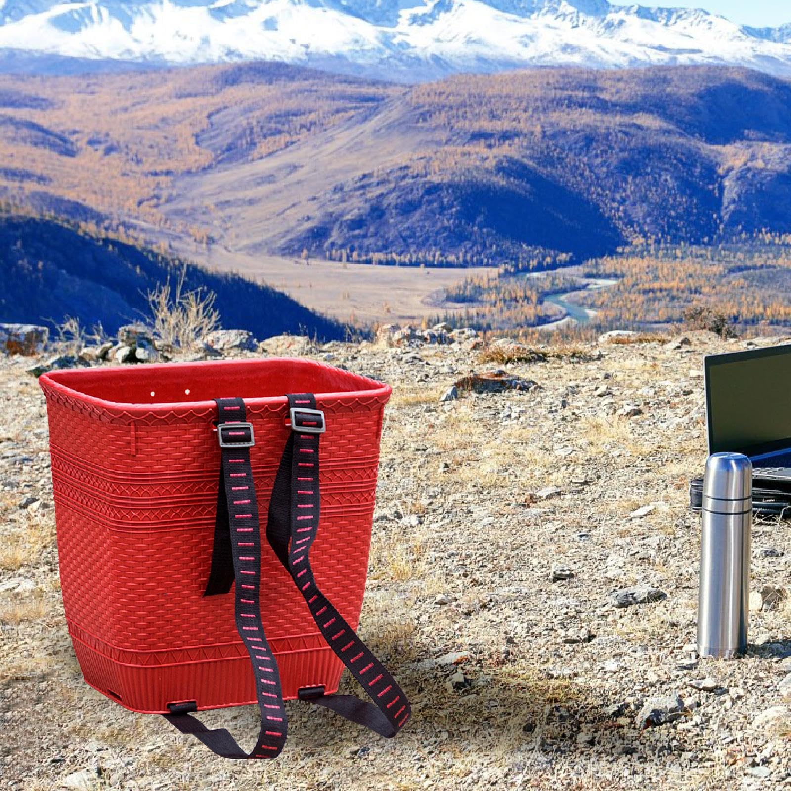 メイン州】アメリカ製 蓋付き背負い籠 大型籠【パックバスケット】