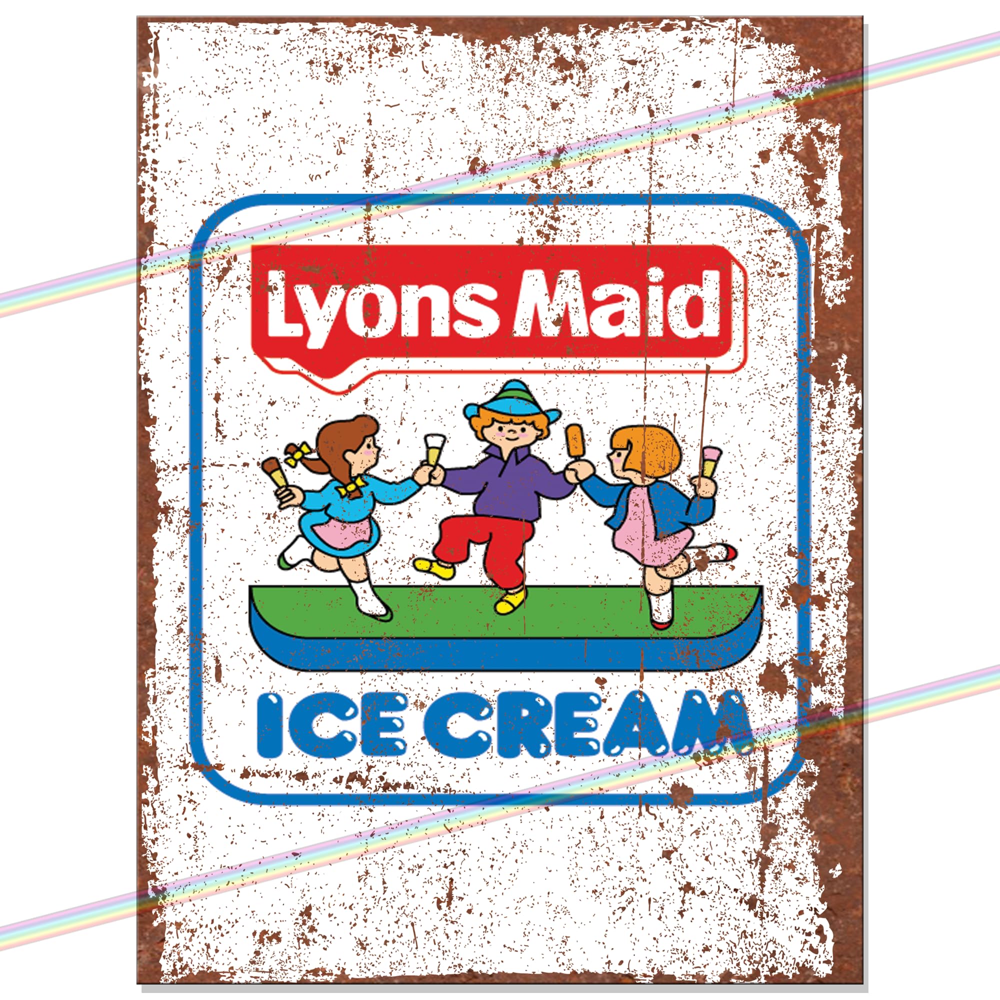 p&p homeware Lyons Maid Nostalgia Funny Metal Bar Sign for Mancave Home Pub Indoor or Outdoor Garden Retro Wall Plaque Man Cave Gift Retro Vintage Memorabilia 20cm x 15cm