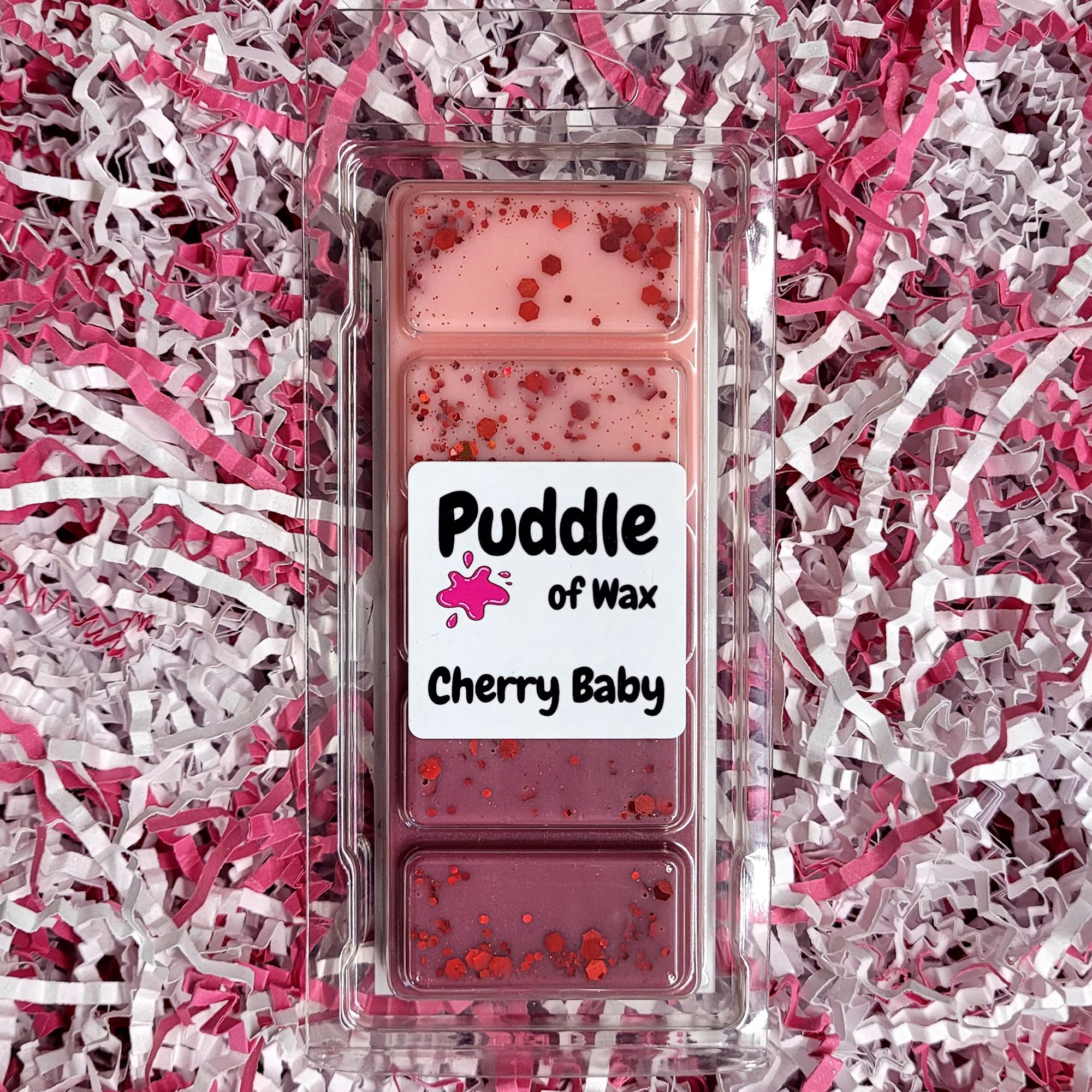 Puddle of Wax - Cherry Baby Soy Wax Melt Snap Bar - 50g - Fruity Scent - Vegan Friendly - Made in the UK