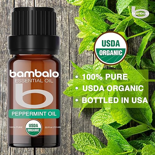 Miniatura 3 de Bambalo Aceite esencial de menta orgánica, 100% puro, certificado por USDA, aceite de aromaterapia, refrescante, remedio natural, 0.3 fl oz
