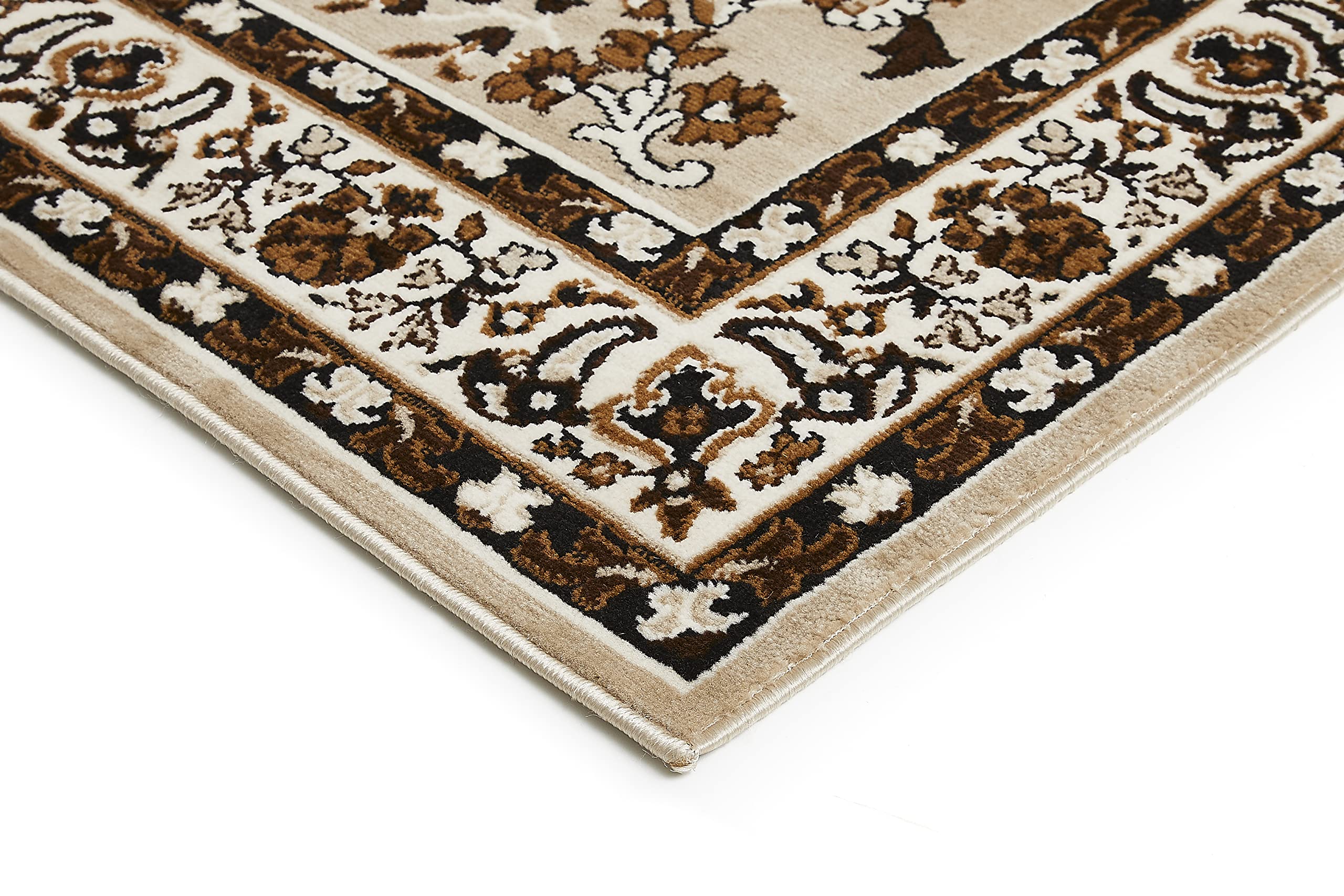 Andiamo Tappeto Orientale - Salotto e Camera da Letto, Decorazione Orientale, Easy-Care, Motivo Senza Tempo, 120 x 170 cm, Beige