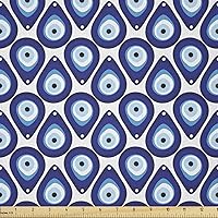 Vista 304 de Ambesonne Tela de Fiesta Popstar por Yarda, Estilo de Dibujos Animados Garabatos Dibujados a Mano Tema Musical Impresión de Arte Lineal, Tela