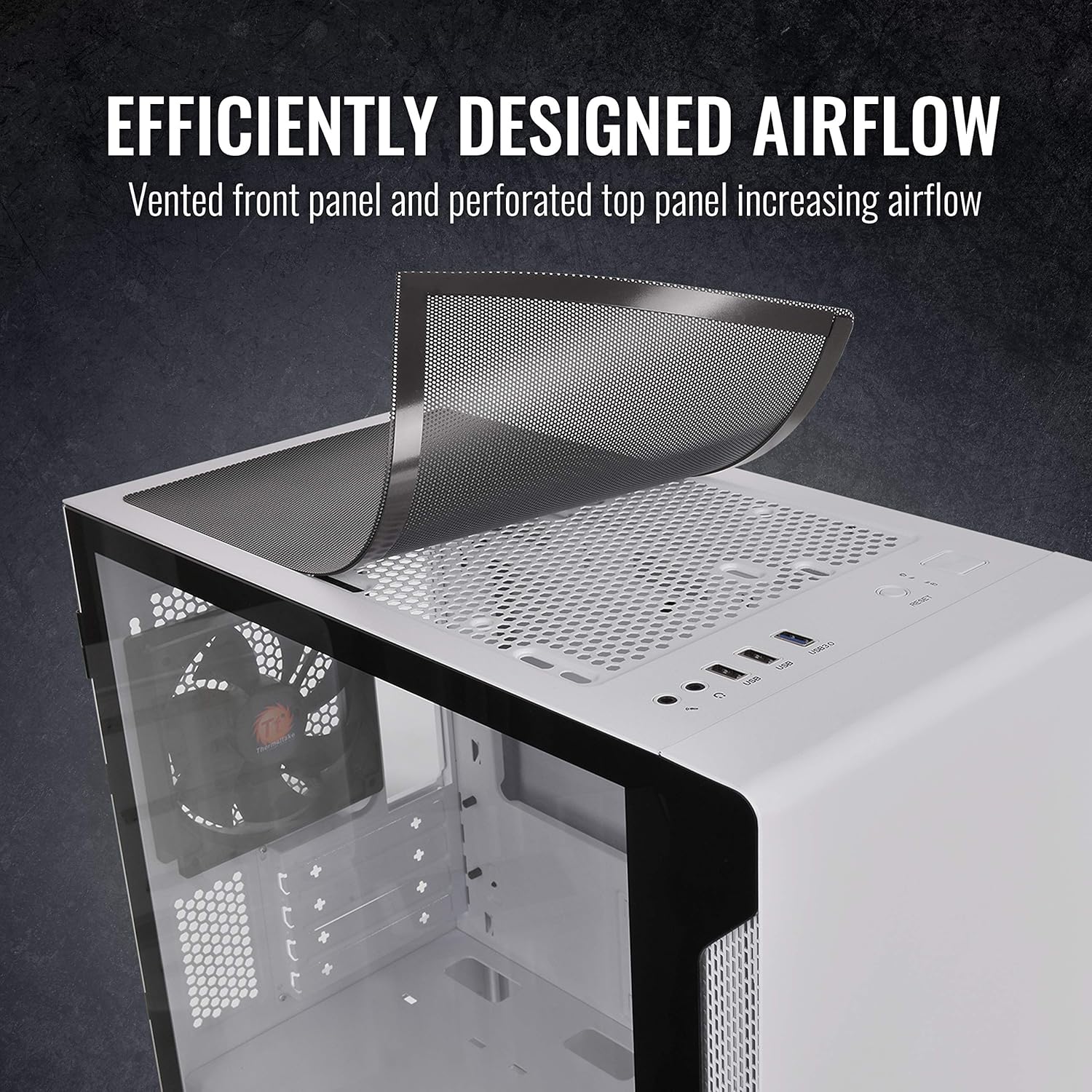 Thermaltake S100 Tempered Glass Snow Edition Micro-ATX Mini-Tower Computer Case & Smart 500W 80+ White Certified PSU, Continuous Power with 120mm Ultra Quiet Cooling Fan