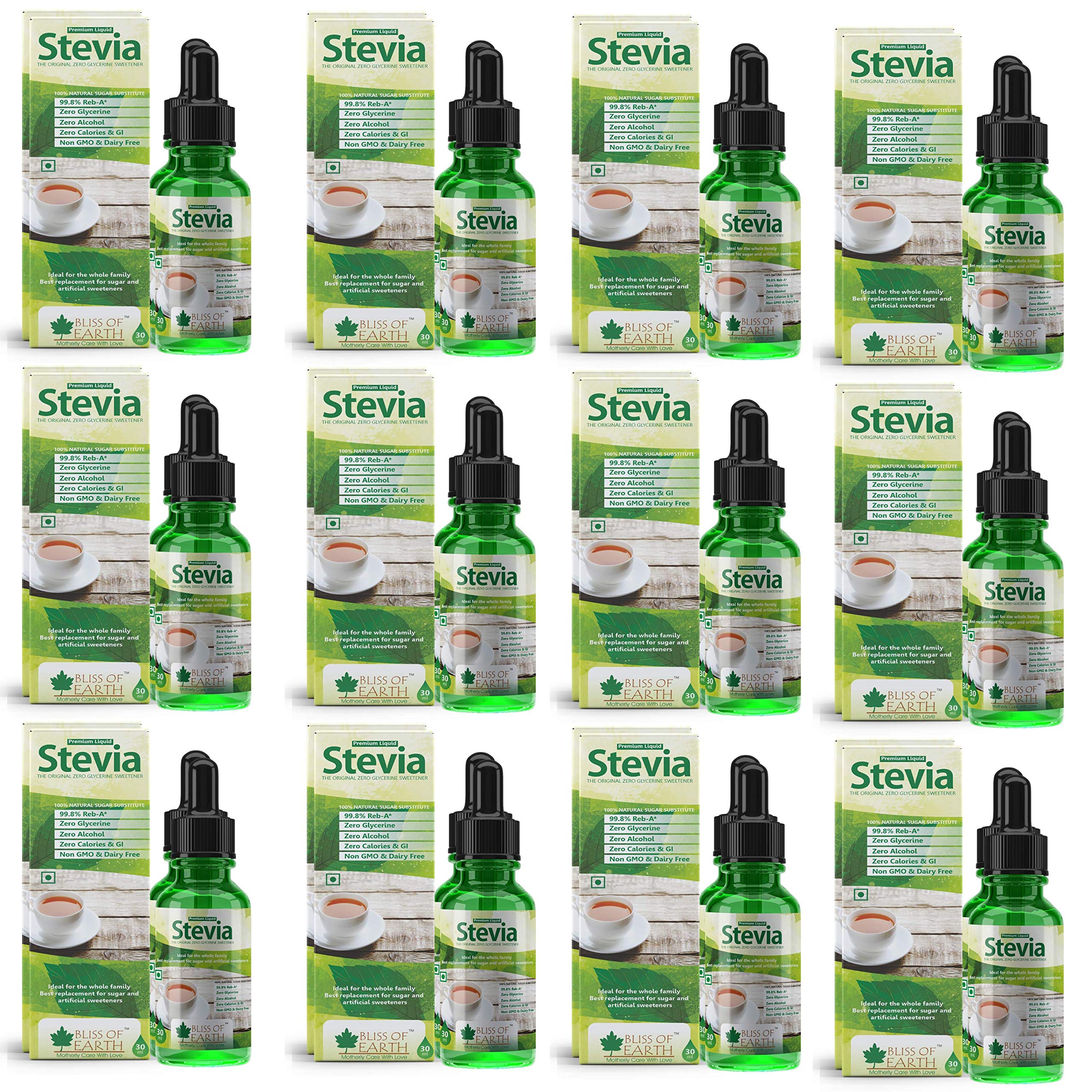 Bliss of Earth 12X30ml Original 99.8% REB-A Stevia Liquid Drops, Glycerine Free Keto Sugarfree Sweetener in Glass Bottle (B0855K2721) Amazon Price History, Amazon Price Tracker