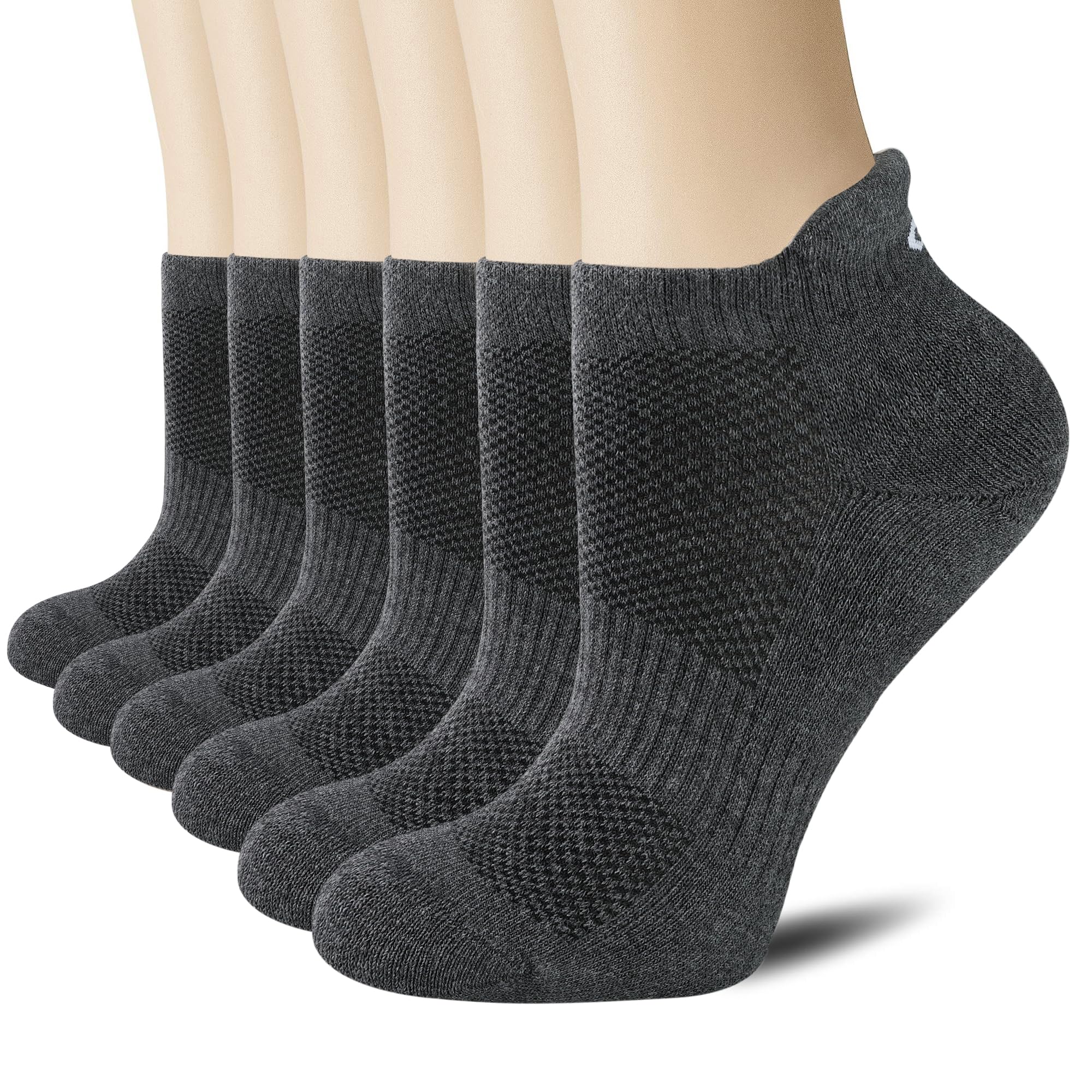CS CELERSPORT 6 Pairs Ankle Athletic Running Socks Low Cut Sports Tab Socks for Men and Women