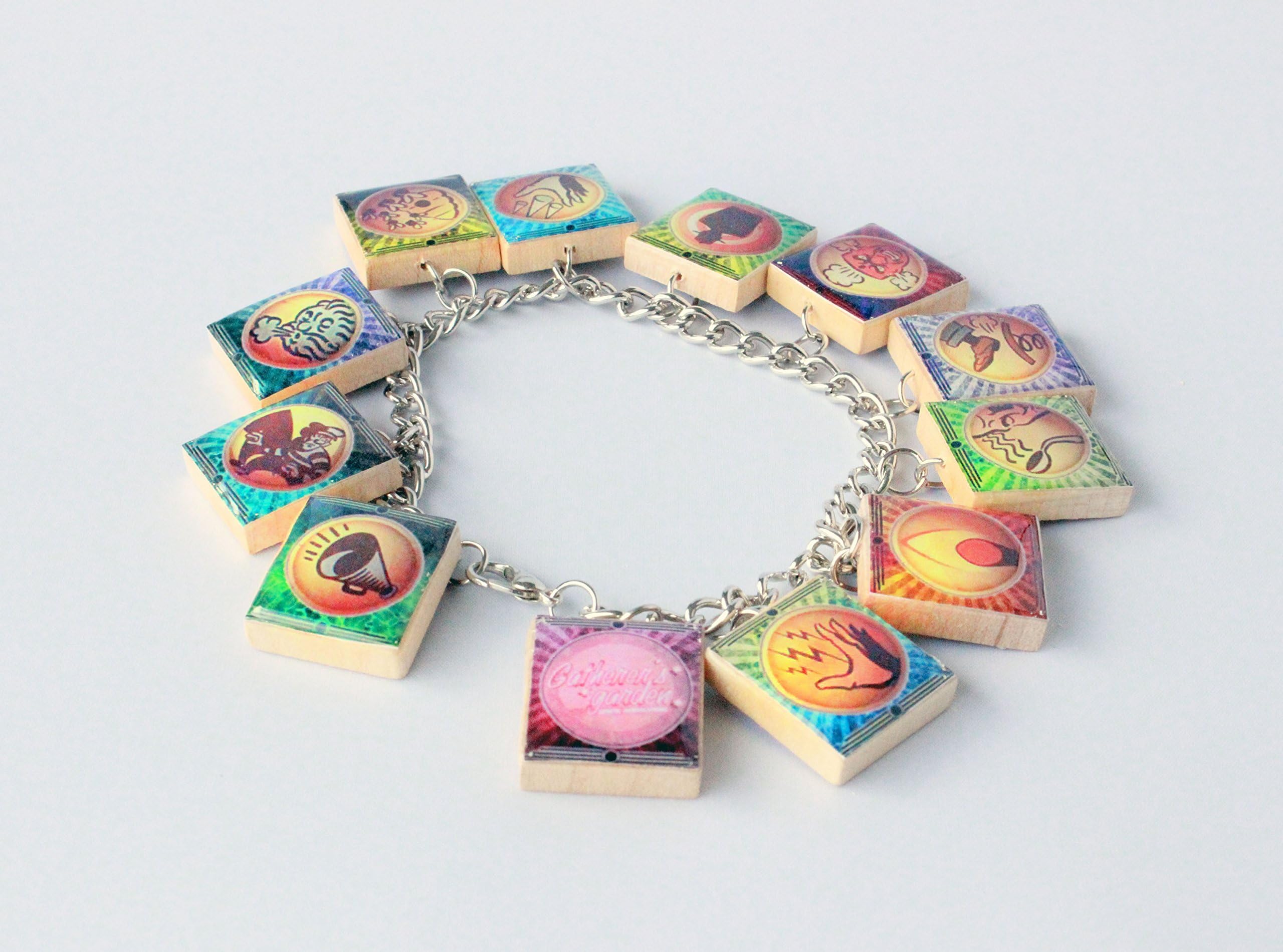 Plasmids Inspired Wooden Tile Charm Bracelet - BioShock Inspired