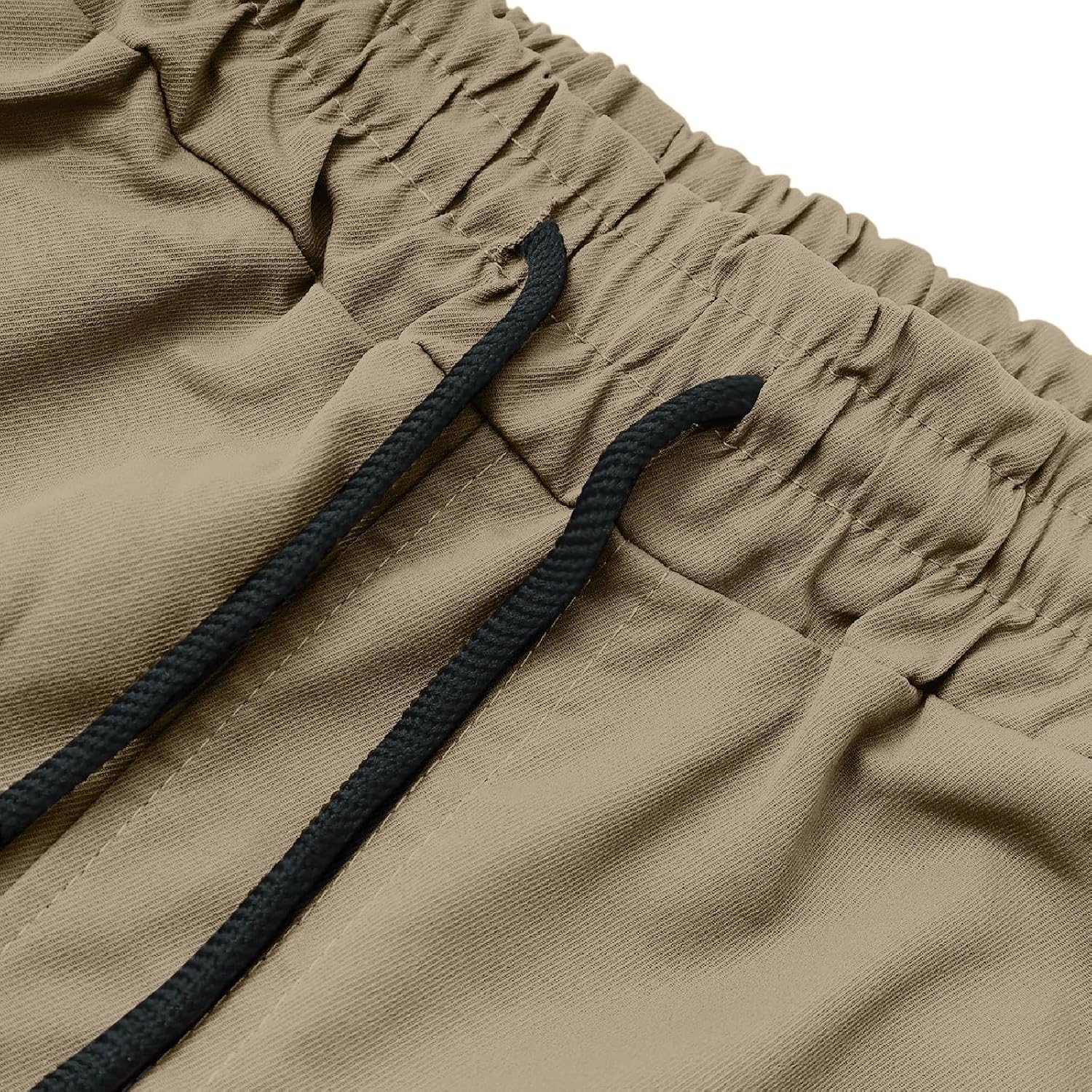 WENKOMG1 Men's Cargo Pants, Casual Outdoor Hiking Tactical Drawstring Work Pants with Pockets, M-3XL
