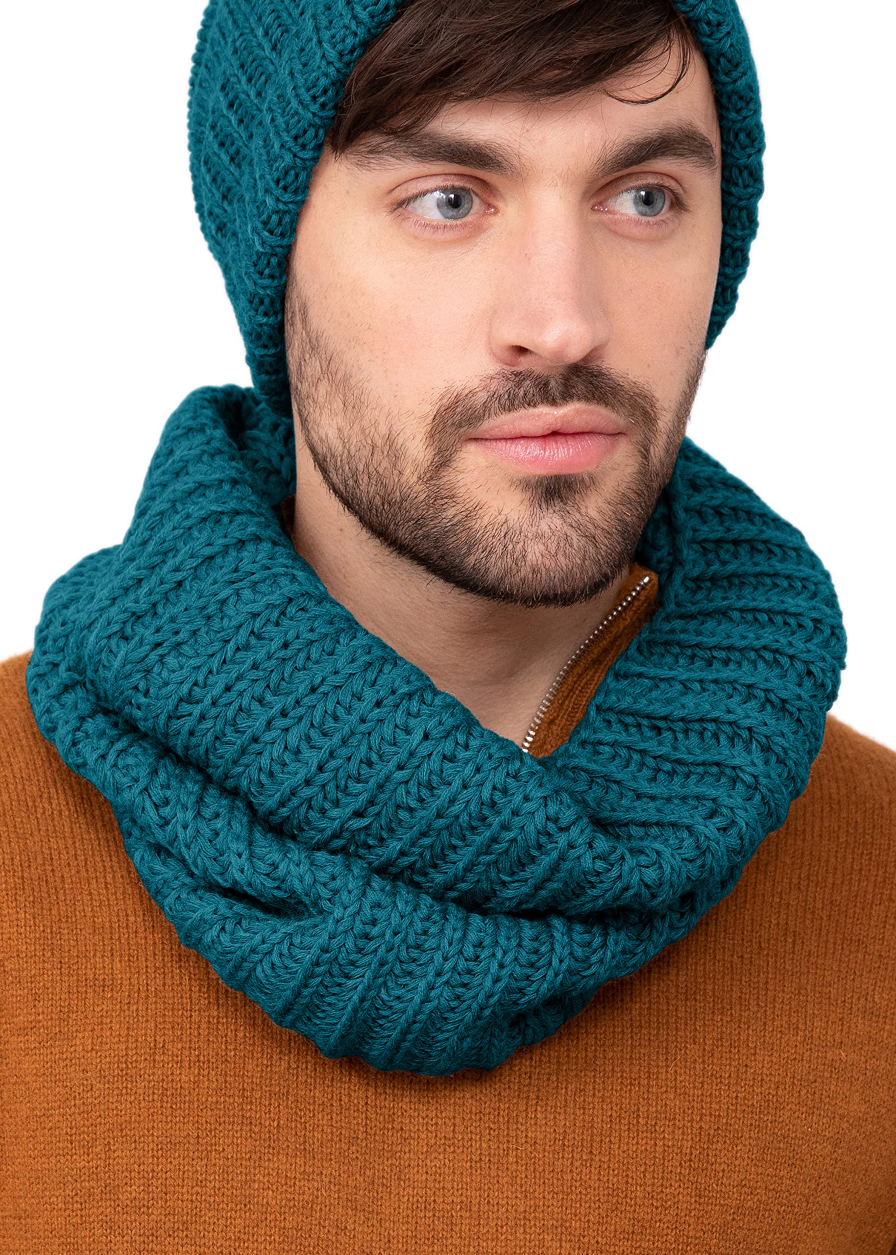 likemary Men's Tube Scarf - Multifunctional Merino Wool Tube Scarf - Handmade, Sustainable, Warm Loop Scarf & Neck Warmer - Ethical Gift for Men