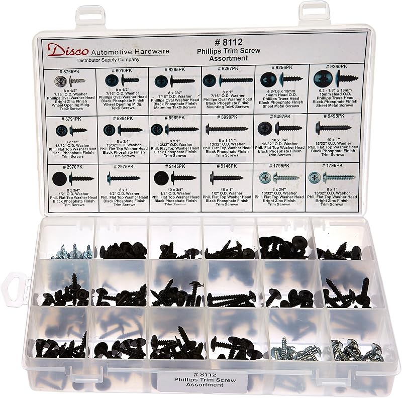 Kit de Parafusos Phillips de Acabamento Disco Automotive 8112 – 255 unidades