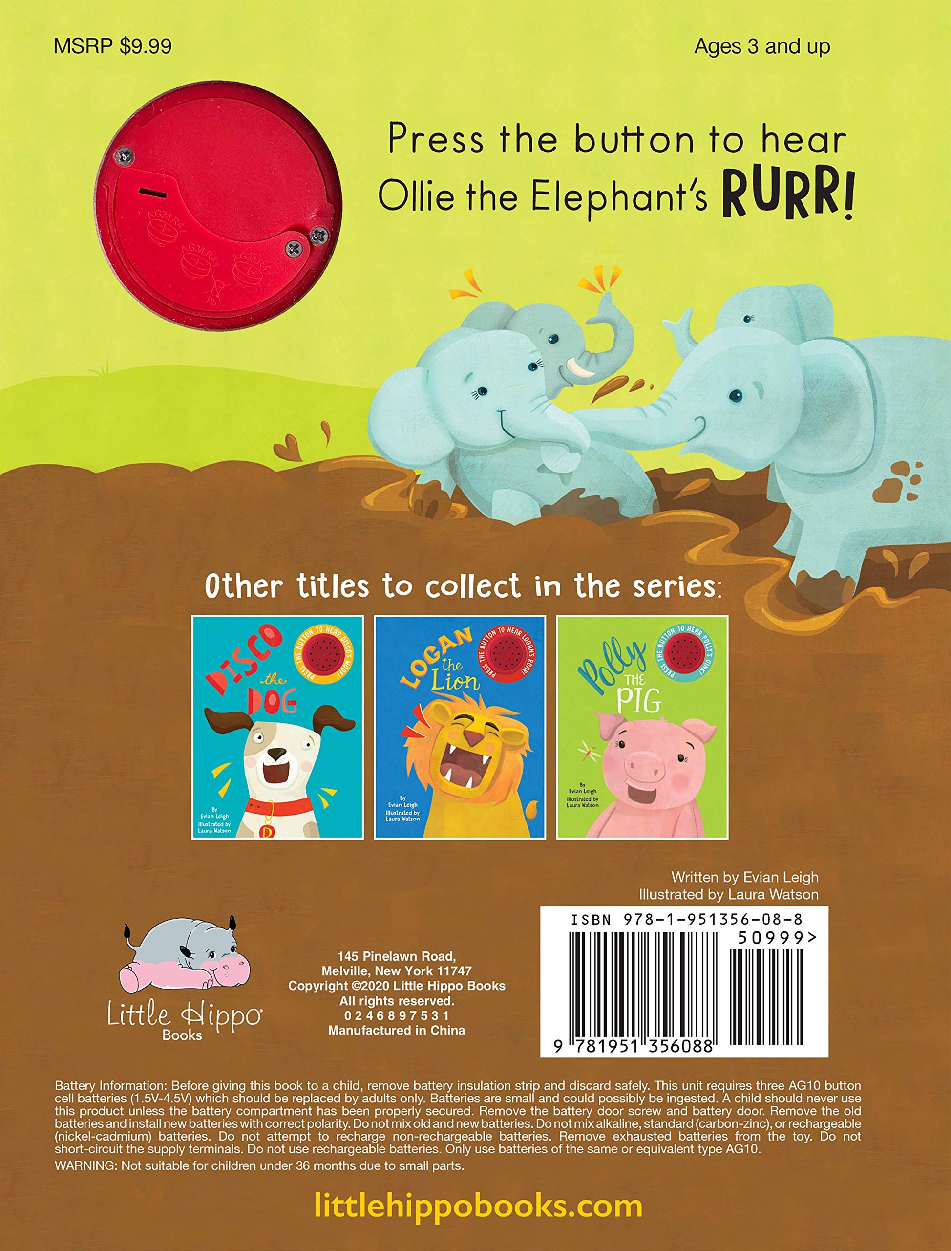 Ollie the Elephant - Sound Book - Novelty Book - Interactive Children's Board Book