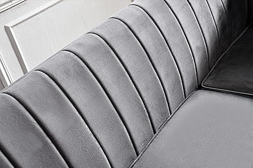 Miniatura 5 de Container Furniture Modern Luxury Velvet Couches for Living Room with High Density Foam, Soft Fabric Upholstery, Removable Cushions and Solid Wood