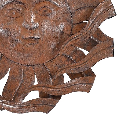 Miniatura 4 de Metal Sun Wall Art Decor 21" W Large Sunface Outdoor Decor
