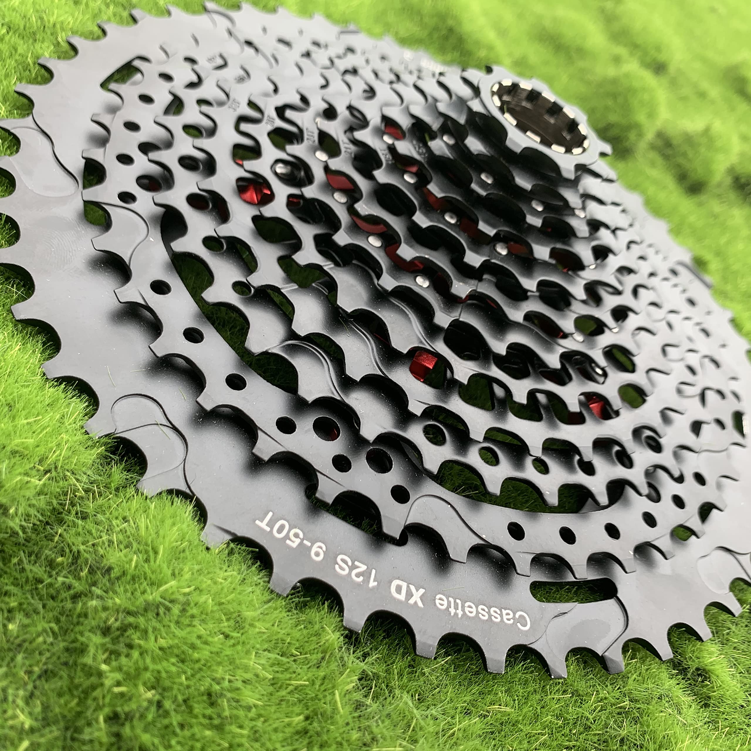GERRIT PiñOn Bicicleta Cassette de Bicicleta MTB de 12 velocidades 12S 9-50T Compatible con Cassette Negro de Cuerpo 540g Rueda Libre de piñón PiñOnes Bicicleta MontañA