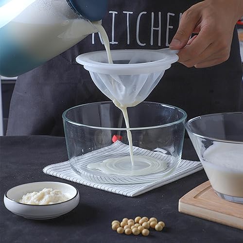 Miniatura 4 de 3 piezas 100 malla 200 malla 400 malla cocina ultra fina nylon malla colador I plástico tamiz filtro cuchara para filtrar café, jugo, leche, miel