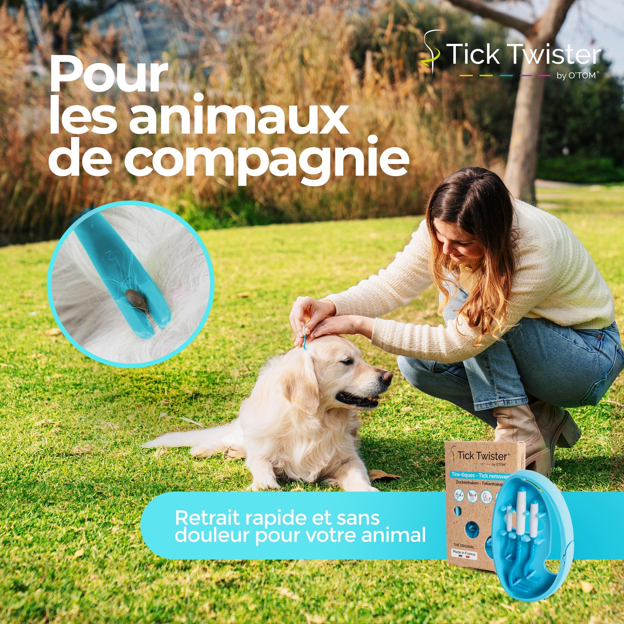 Tick Twister ClipBox Case of 3 Tick Removers for Dogs Cats, Horses and Man - Made in France (BLUE), Lot de 1 - Image 3
