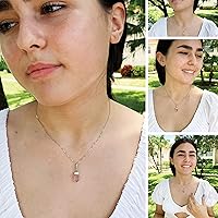 Vista 30 de Raw Emerald Necklace, Natural Small Green Genuine Pendant, Silver Gemstone Necklace, Jewelry for Women and Men, May Birthstone Gift, Energy Healing