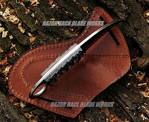 Miniatura 6 de Cuchillo de caza de hoja fija de espiga completa de 7 pulgadas en funda de regalo para él  Cuchillo de acero de alto carbono  Regalo de cuchillo