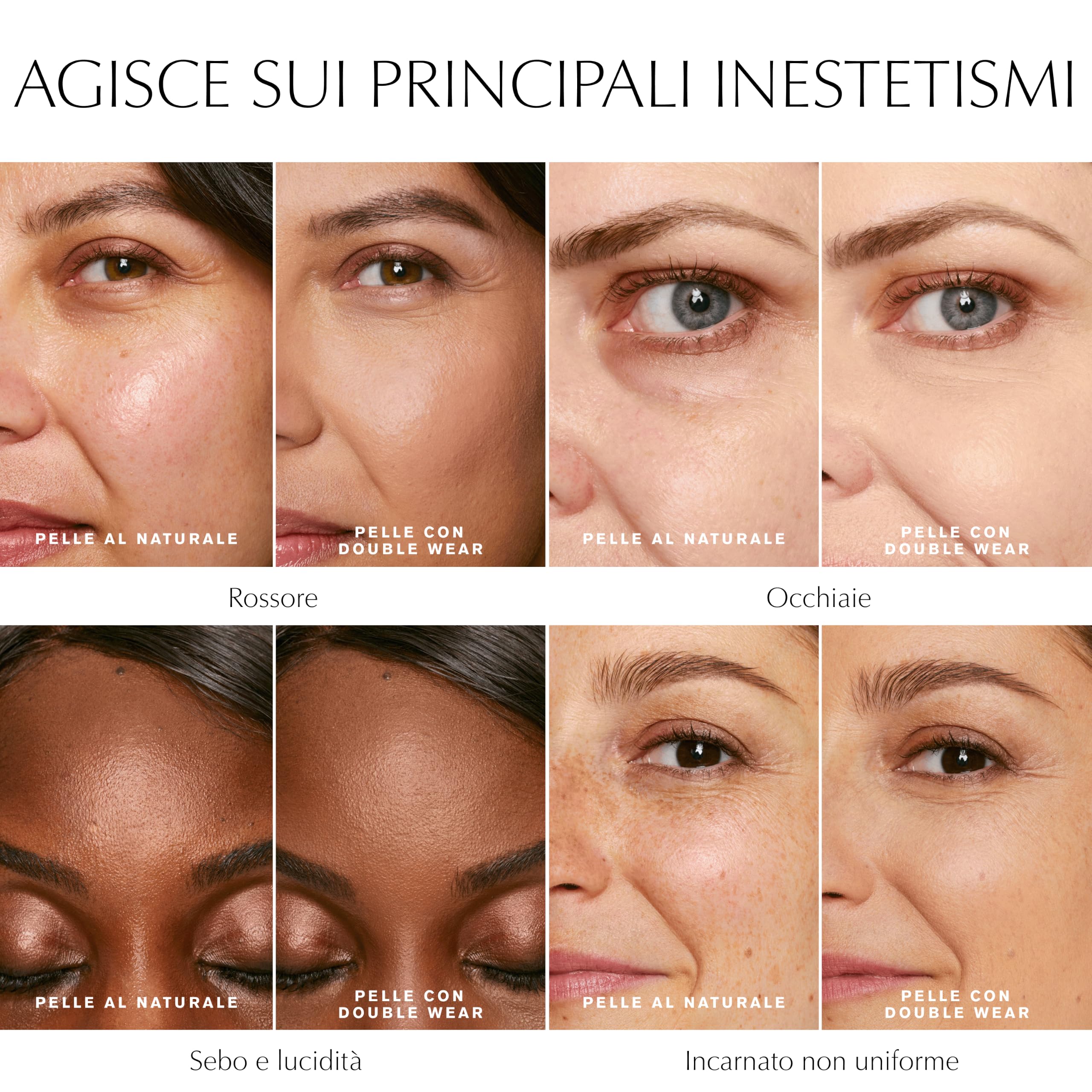 Estée Lauder Double Wear Stay-in-Place Makeup - Fondotinta dal finish naturale e opaco - 36 ore di tenuta, 30 ml