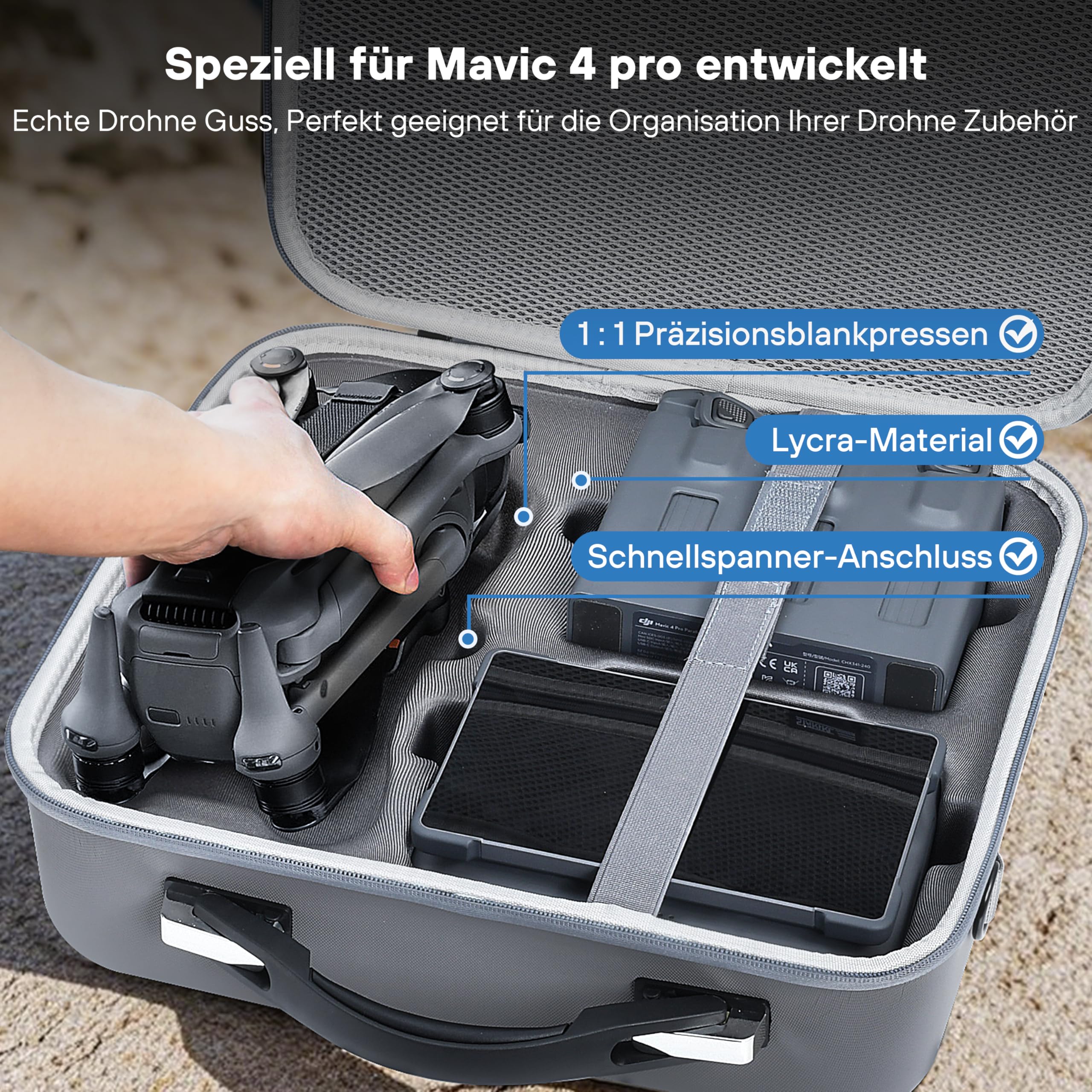 STARTRC PHOTO Mavic 4 Pro, custodia in poliuretano per DJI Mavic 4 Pro Fly More Combo con controller RC Pro 2, contenitore da viaggio per accessori DJI Mavic 4 Pro