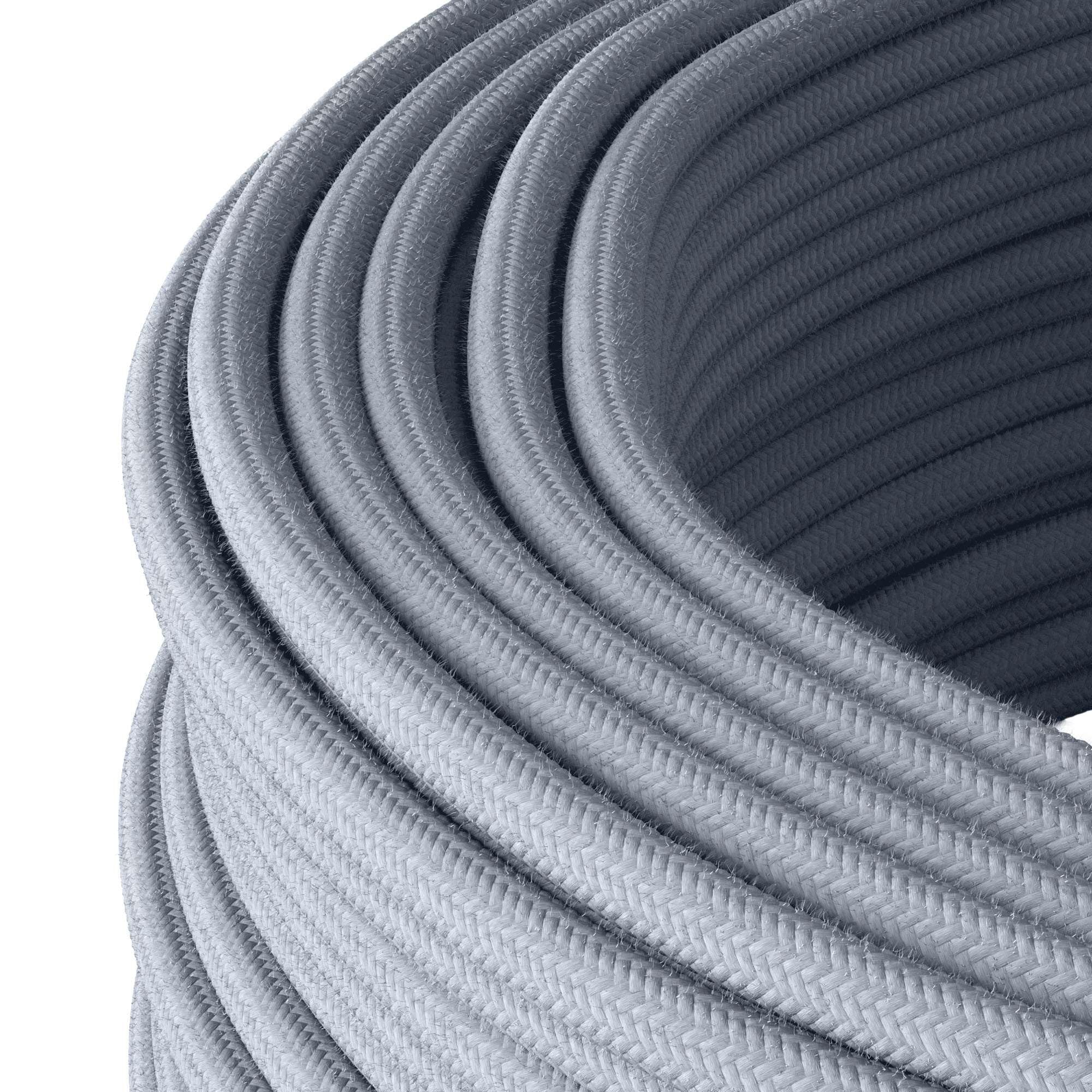 Kabel tekstylny do elastycznej instalacji elektrycznej (H05VV-F), kabel materiałowy 3 x 1,5 mm², kabel tekstylny, kabel instalacyjny, jasnoszary – 10 metrów