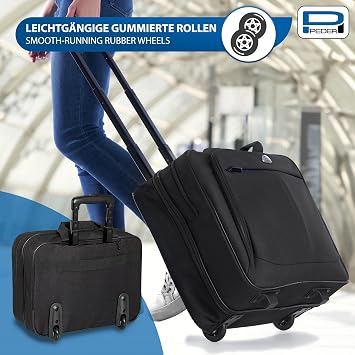 PEDEA business trolley Premium Air rolling case for laptops up to 17.3 inches (43.9 cm) with overnight compartment, black