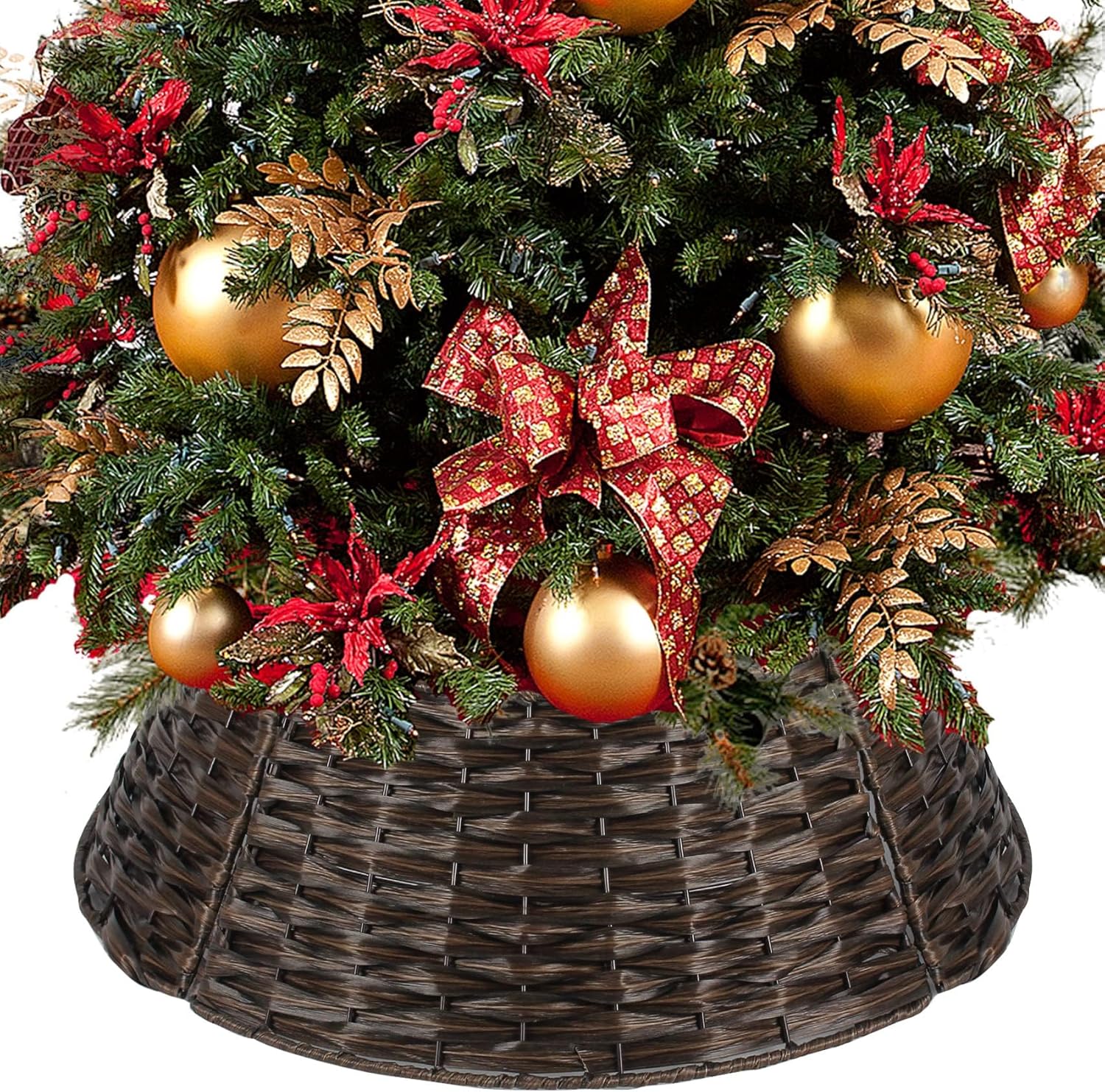 Christmas Tree Collar 26'' D Handmade Artificial Rattan