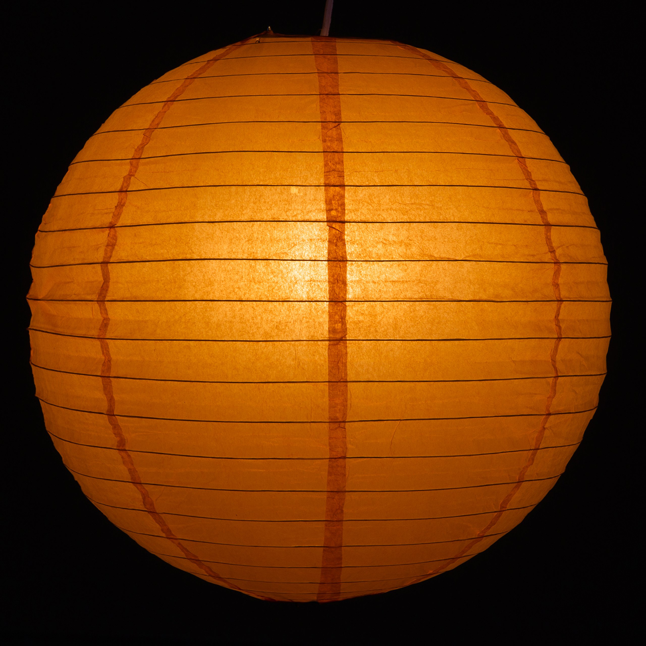 Hometown Evolution, Inc. (Set of 3) Round Party Wedding Lanterns (12 Inch, Orange Even Ribbed Paper Lanterns)