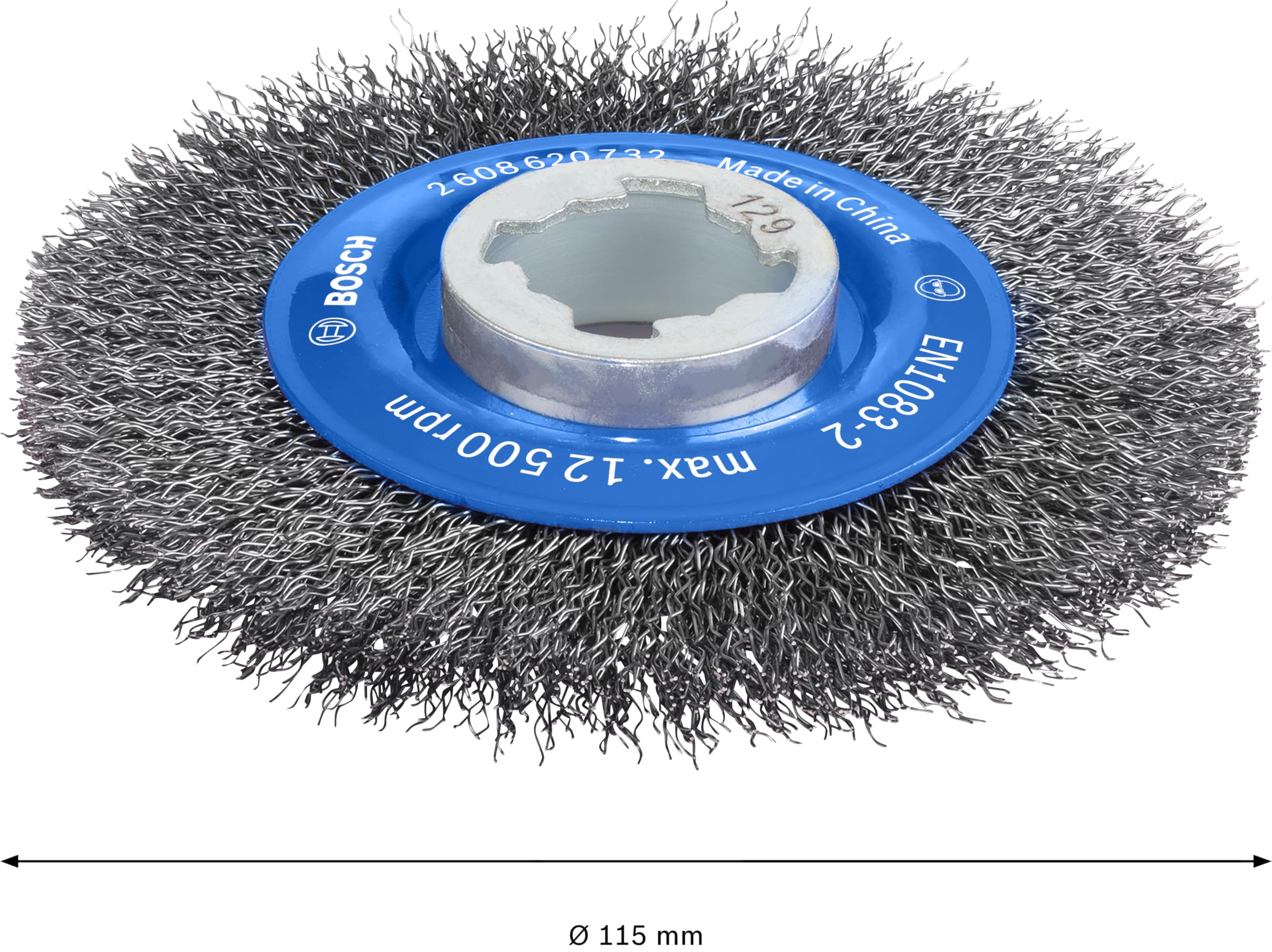 Bosch Professional 2608620732 Spazzola a Disco Ondulato Clean, per Metallo, X-Lock, Ø 115 mm, Spessore Filo 0.3 mm