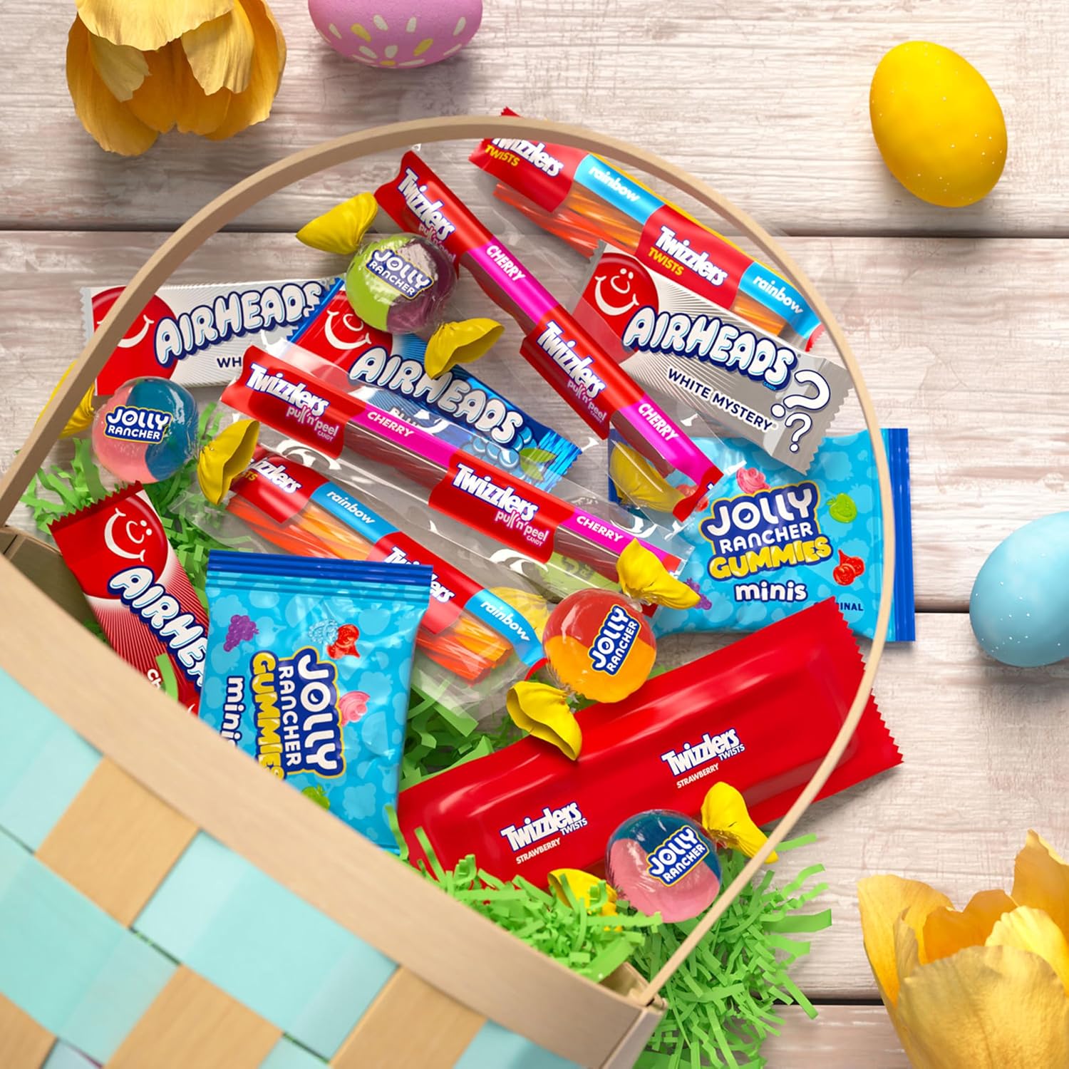 JOLLY RANCHER, TWIZZLERS, and AIRHEADS Assorted Fruit Flavored, Easter Candy Bulk Bag, 42.84 oz (135 Pieces) (Pack of 2)