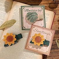 Vista 6 de 2PCS Magnetic Bookmarks with Pen Clip, Leather Bookmarks for Women, Magnetic Pen Holder Book Accessories