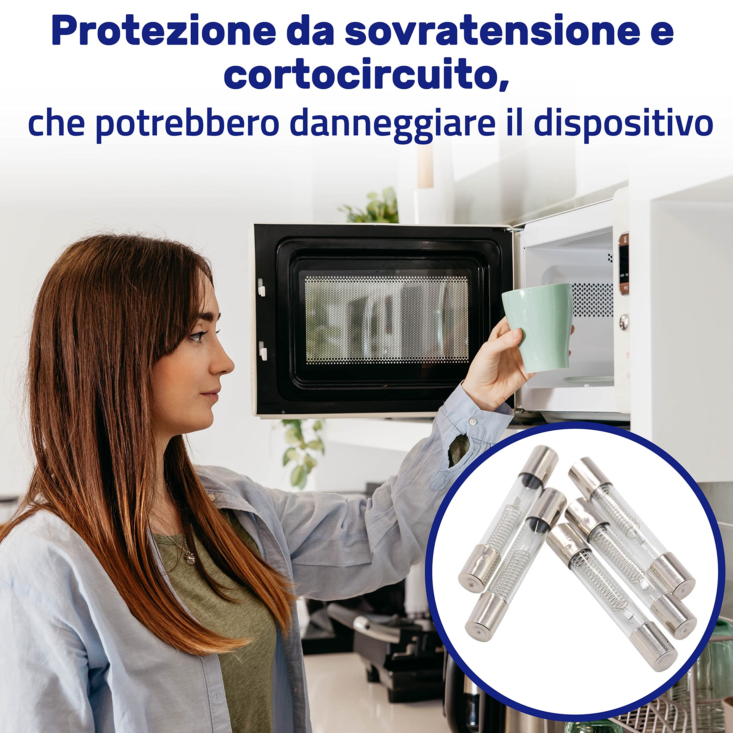 Fusibile Alta Tensione 5KV 0.8A | Forno A Microonde | Portafusibili Universale | Bianco 98mm | Ricambio Sicurezza - Foto 9