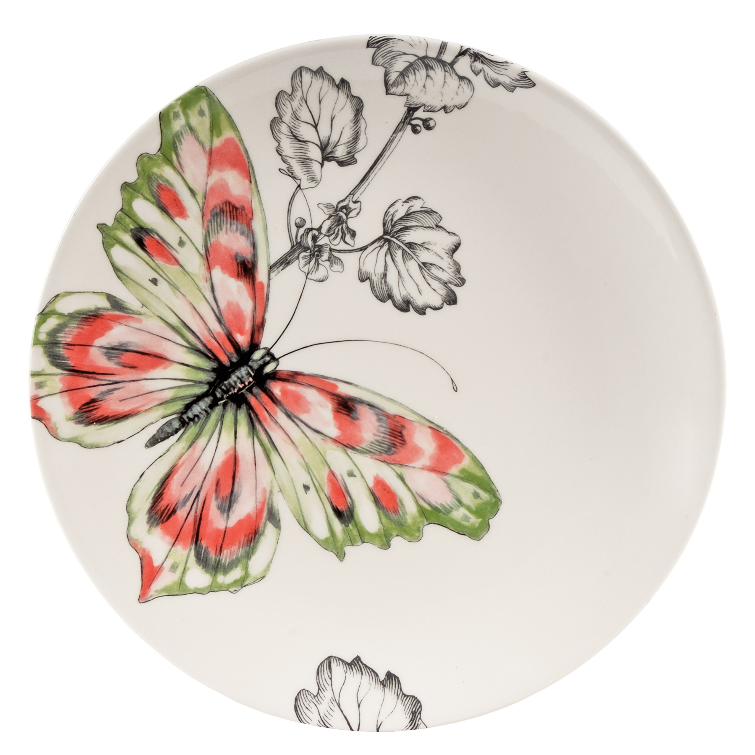 Fitz and Floyd Hydrangea Butterfly Accent Salad Plate