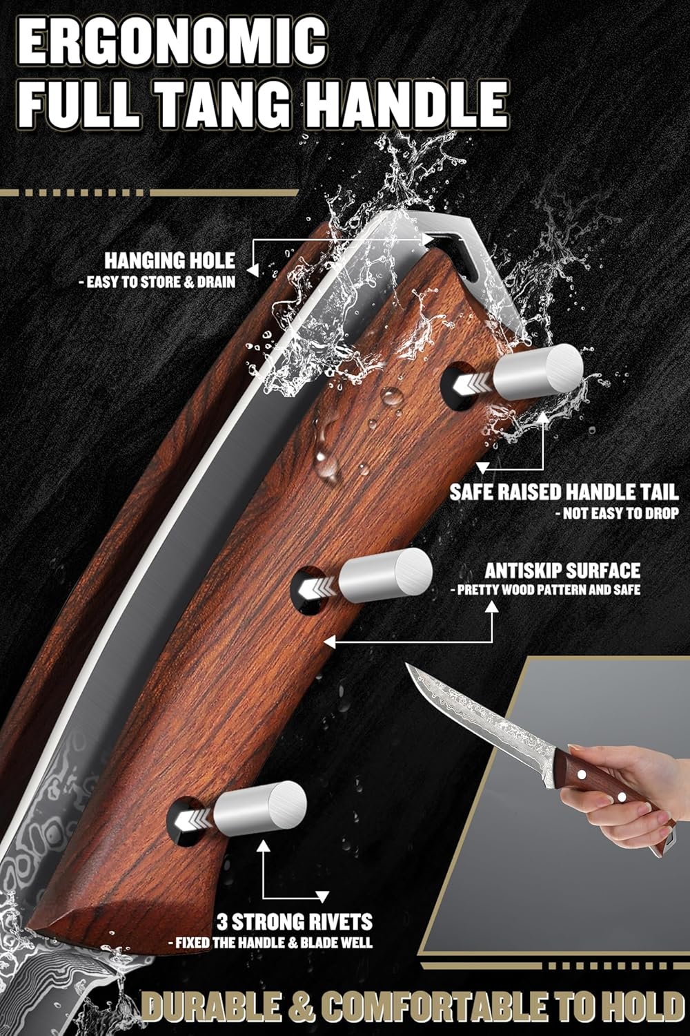 ROCOCO Boning Knife for Meat Cutting Deboning Slicing Trimming Fillet Knife Gift 5.3" - Image 5