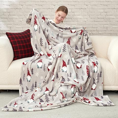 Cozy Bliss Gnome Throw Blanket Christmas Blanket Warm MilkyPlush™ Throw Blanket, Ultra Soft Cozy Blanket for Couch,Sofa and Bed(Xmas Gnome,50