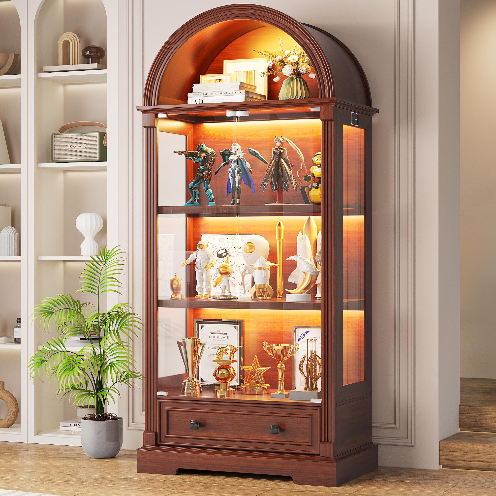 Dystler 72 Arched Display Cabinet Walnut