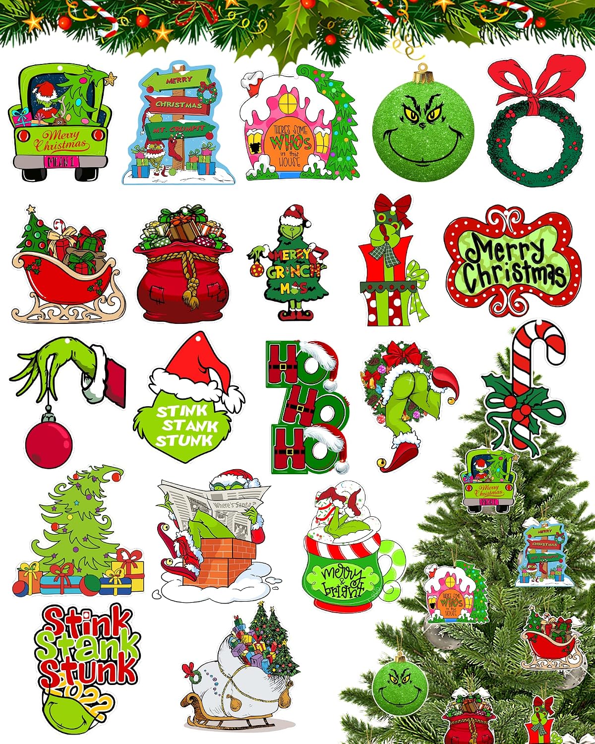 Ranger Ink Green Christmas Decorations - 2022 Ornaments for Christmas Tree Gifts for Women