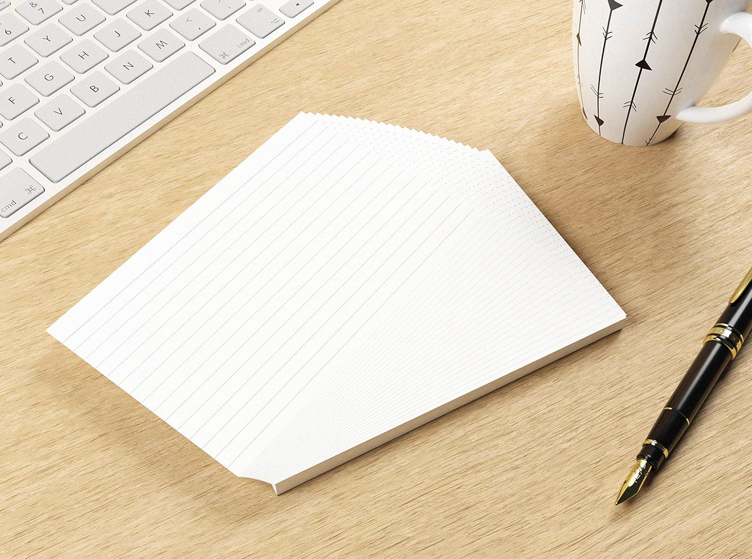 Silvine 6x4" 100% Recycled Flash Cards - Lined (100 Cards) White