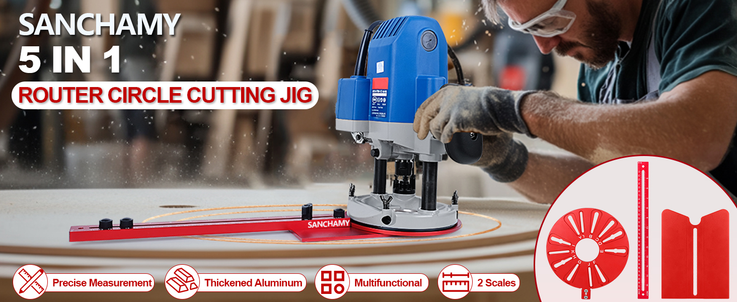 Router Edge Guide 3-in-1 Router Milling Bracket - Aluminum Alloy Circle ...