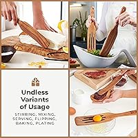 Vista 7 de Spurtle Set, Teak Spurtle Spatula Set of 5 - Spurtles Kitchen Tools Wooden – Non Stick Cookware for Serving, Stirring, Mixing, Scraping, Scooping By