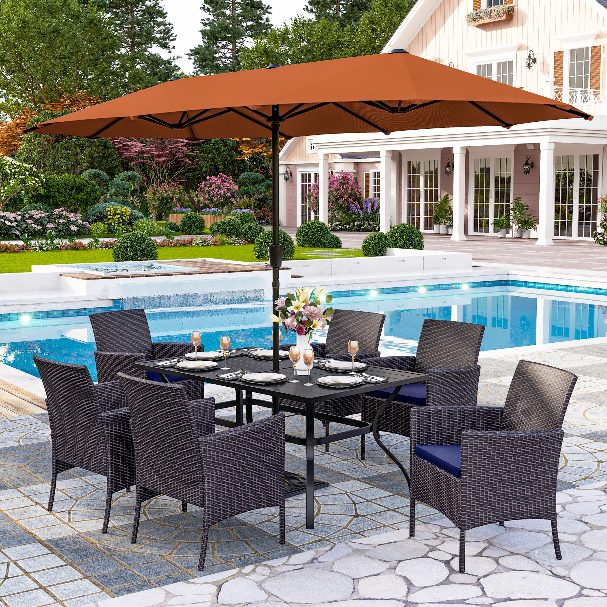 bright yellow patio umbrella Yellow Crank & Tilt Round Patio Umbrella, 9'