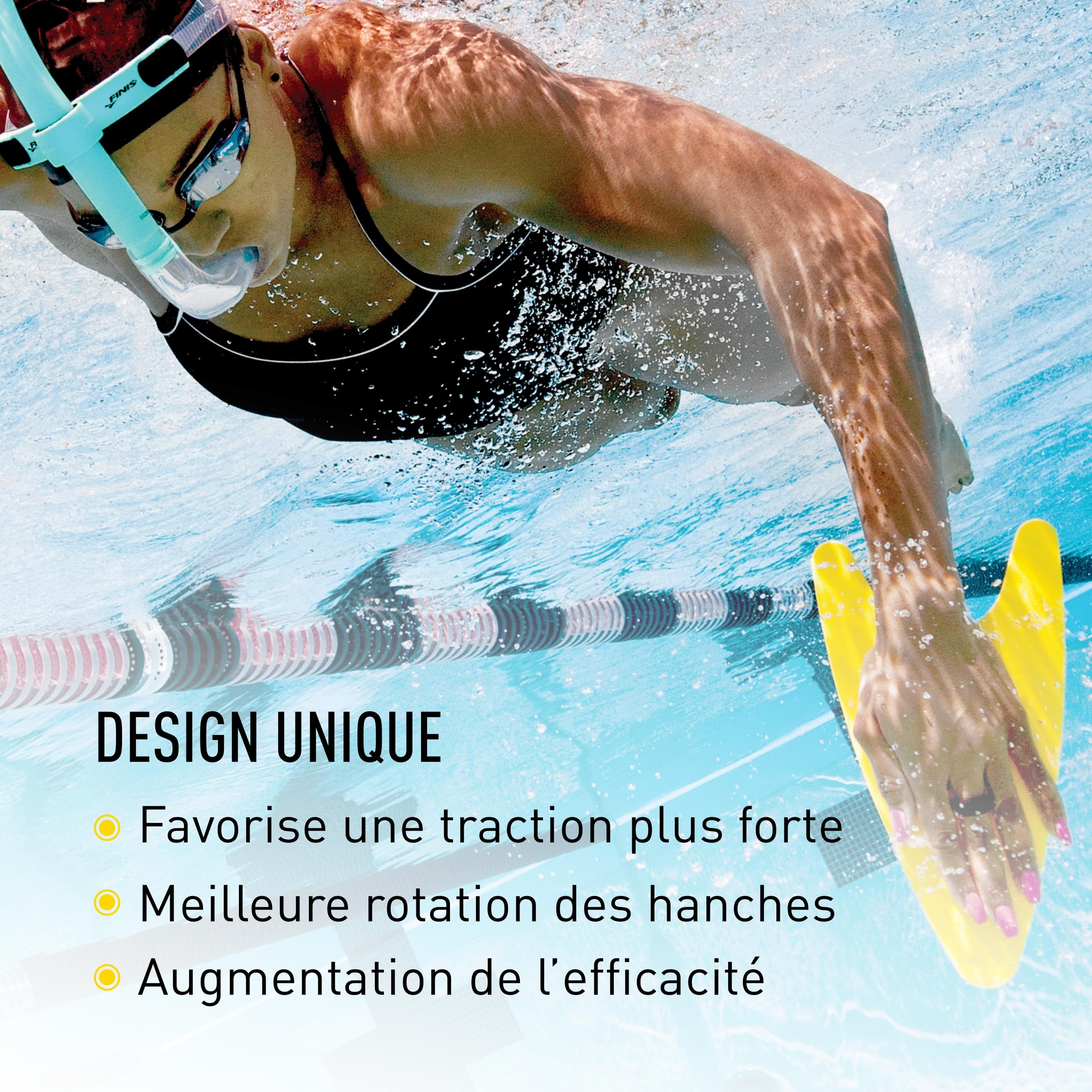 FINIS Freestyler Paddles de natation Jaune (Pour adulte)/ Blanc (Pour enfant)