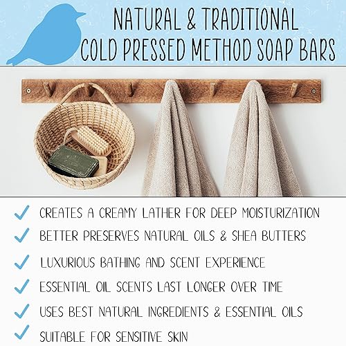 Miniatura 8 de Bluebyrd Soap Co. Barra de jabón Sleepy Head para niños y adolescentes, barra de jabón natural calmante para acostarse, vainilla lavanda y