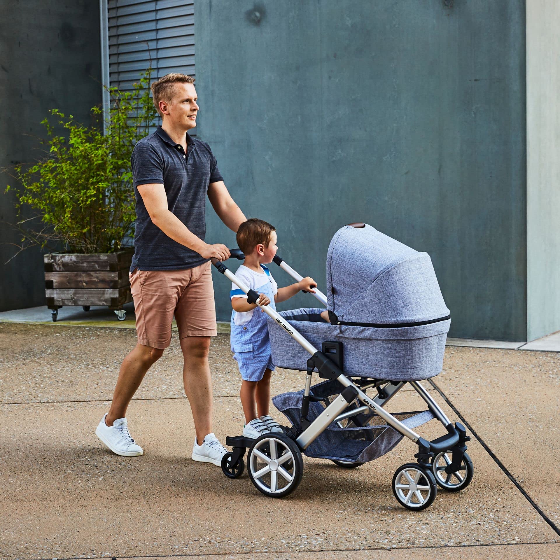 Zestaw ABC Design podest Kiddie Ride On 2 z pieluchą z materiału firmy Kinderhaus Blaubär | uniwersalna deska do jazdy na wózkach dziecięcych Buggy do 20 kg, rozmiar: podest