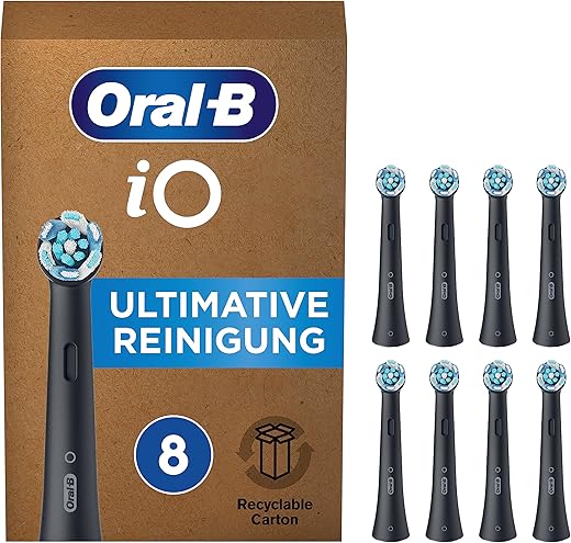 Oral-B iO Ultimative Reinigung Aufsteckbürsten für elektrische Zahnbürste, 8 Stück, ultimative Zahnreinigung, Zahnbürstenaufsatz für Oral-B Zahnbürsten, briefkastenfähige…