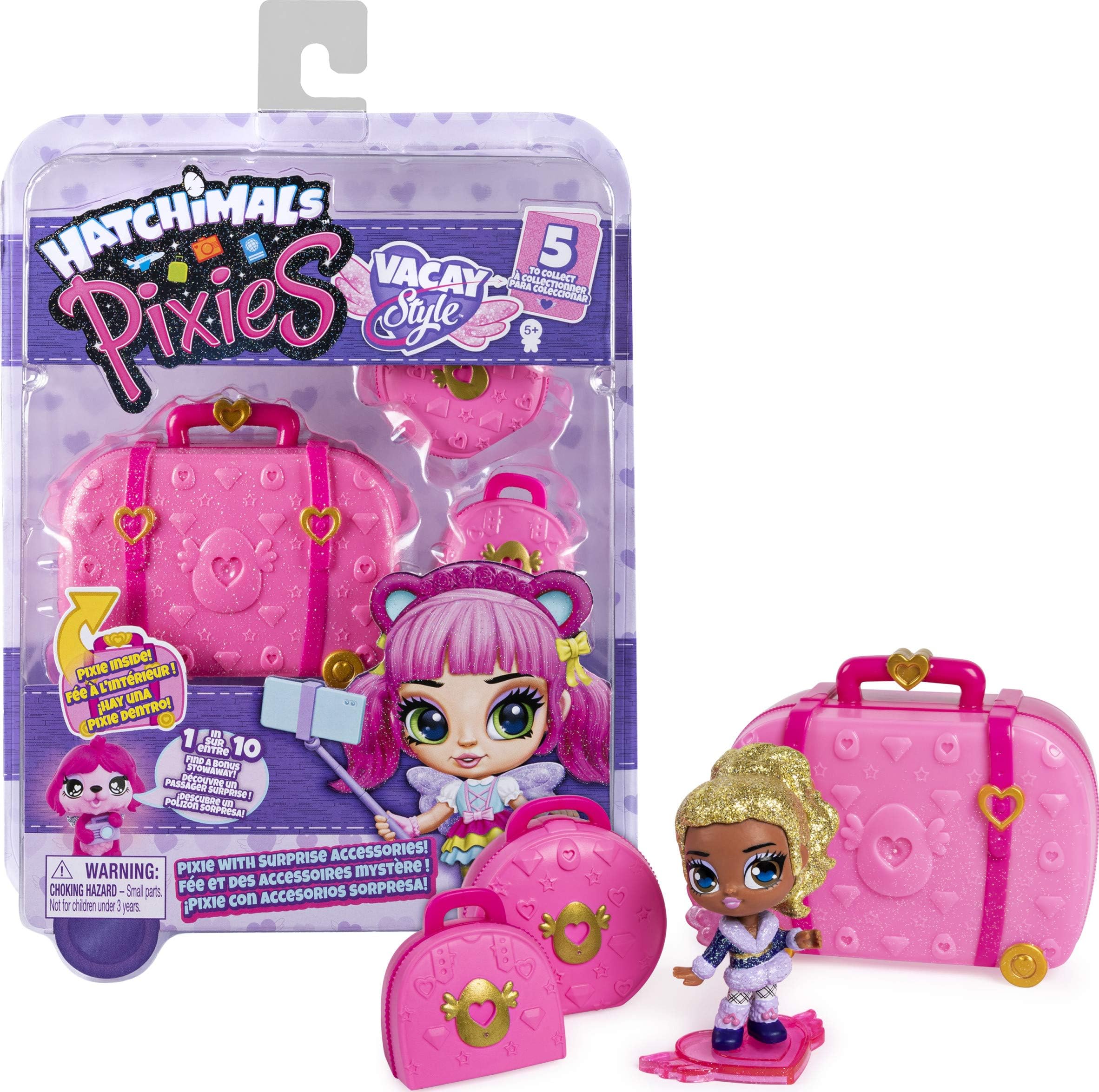 Hatchimals 6056546 Pixies, Vacay 2.5-Inch Surprise Collectible Doll and Accessories (Styles May Vary), Multicoloured