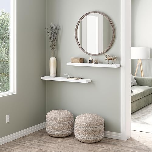 Miniatura 2 de Ballucci Estantes flotantes, juego de 2 estantes de pared de madera de 36 pulgadas, con soportes invisibles para baño, sala de estar, dormitorio,