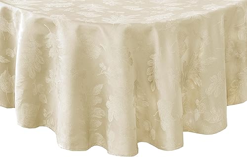 Miniatura 1 de Newbridge - Mantel de tela de damasco con hojas rústicas metálicas de otoño y Acción de Gracias, resistente a la suciedad, de fácil cuidado, 60 x 84