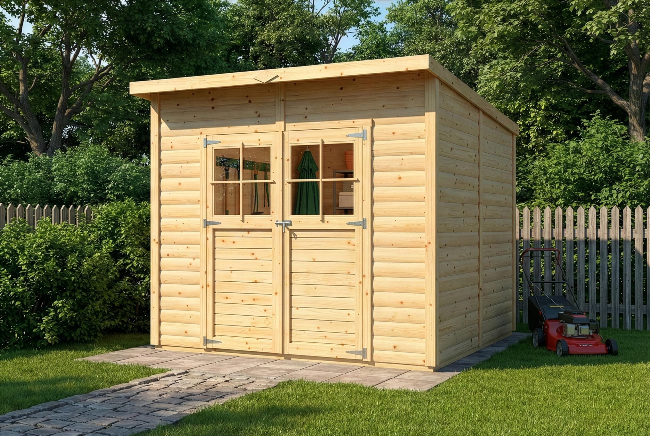 Alpholz Gerätehaus Alster 251x254cm mit 19mm Wandstärke inkl. Fußboden
